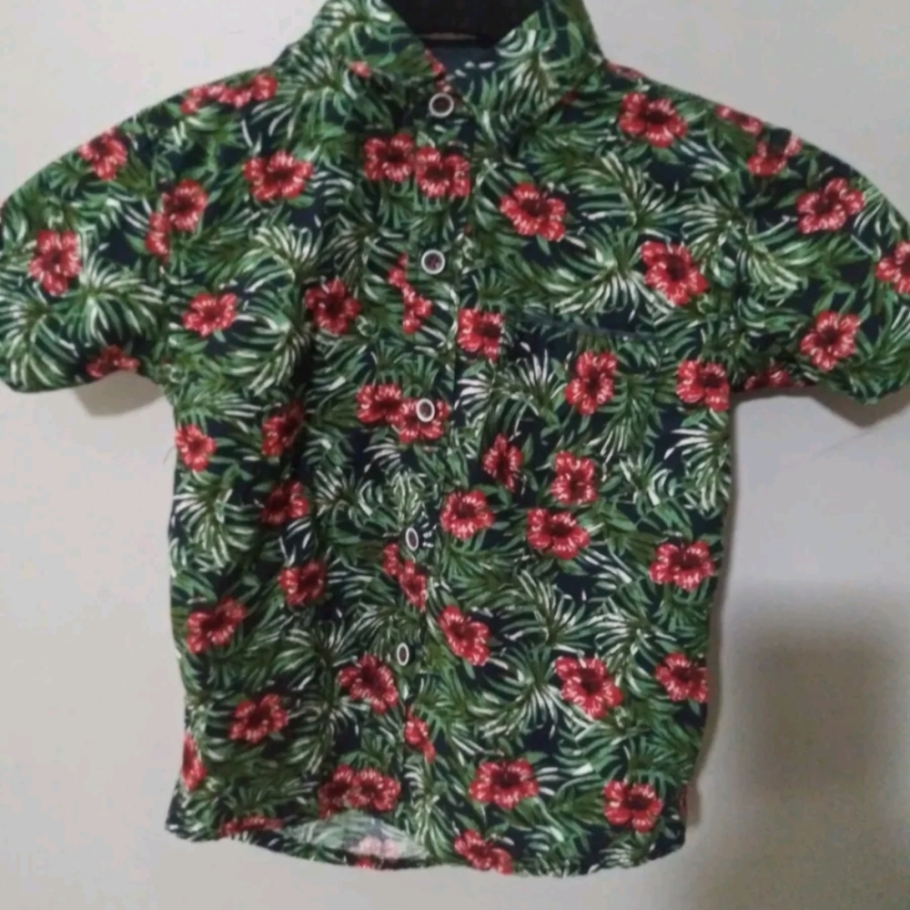 Craft Flow Voyage Hawaiian Shirt Toddler 3T Beach Sun Kids Button Up slim